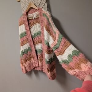 Dreamers Multicolor Knit Cardigan Boho Small Oversized Boho Fairycore Coastal